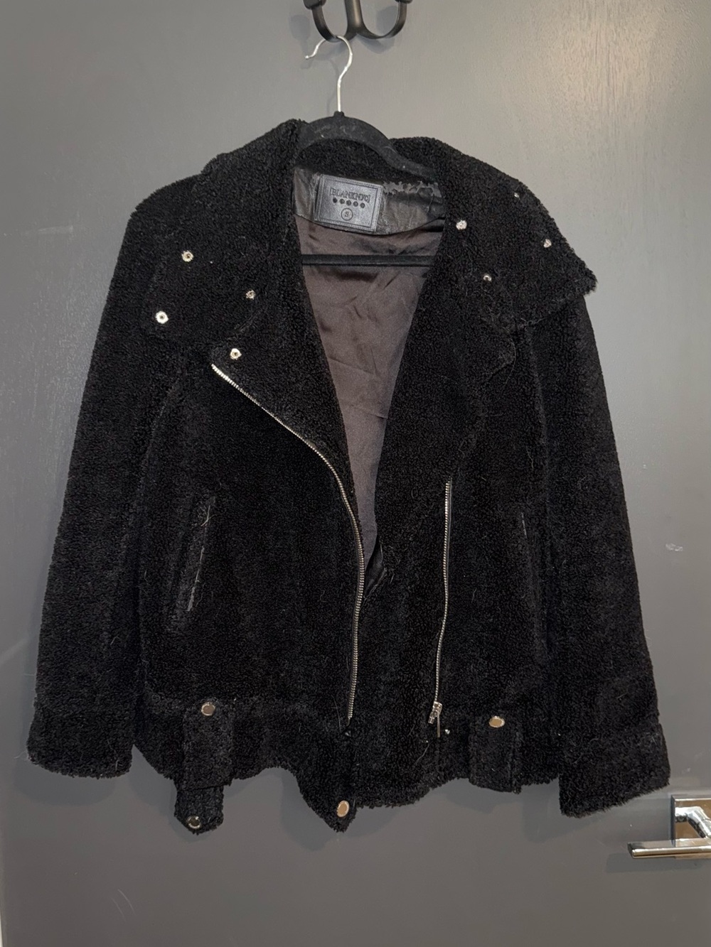 Blank NYC Black Sherpa Moto Jacket